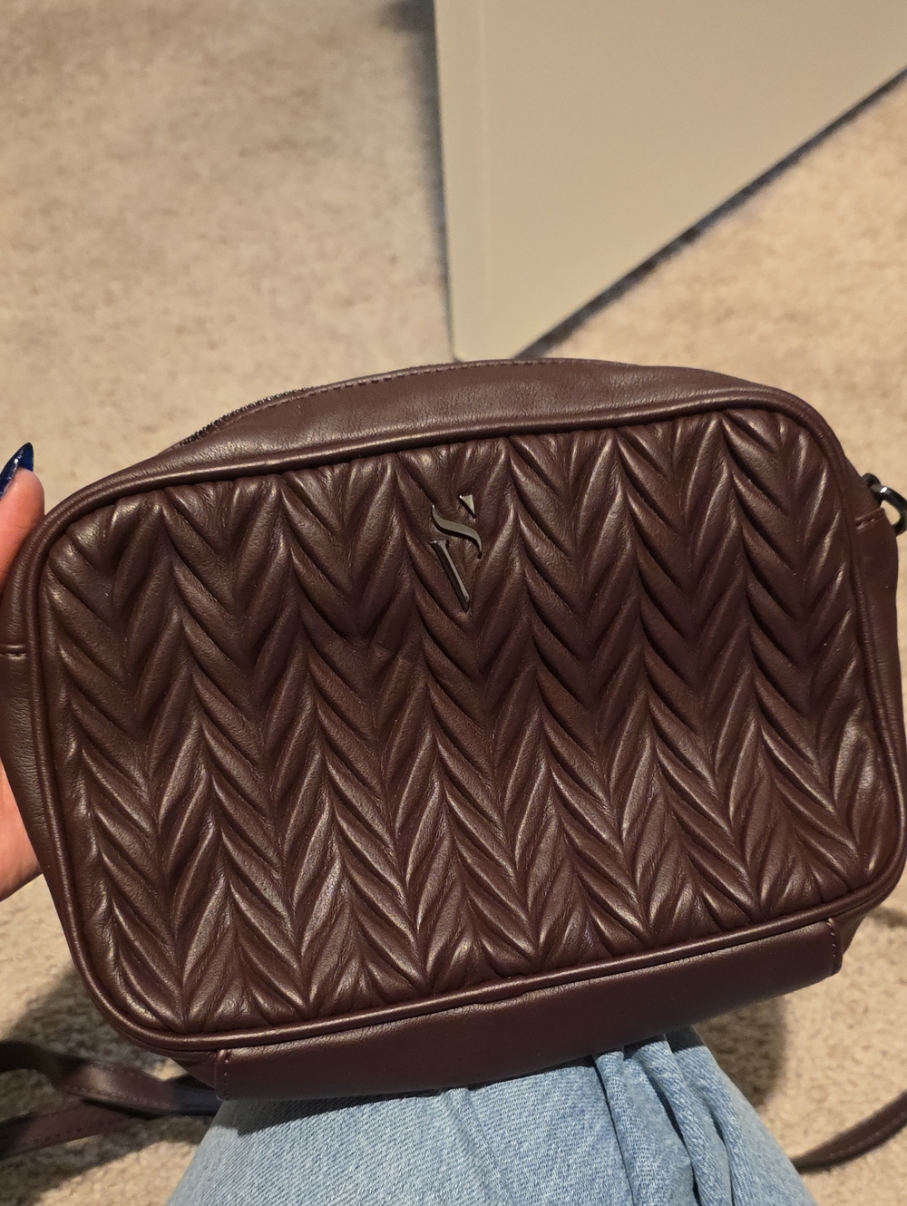 Simply Vera Vera Wang Quilted Brown Crossbody Bag Purple